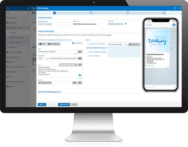 Business Messenger features campaign manager