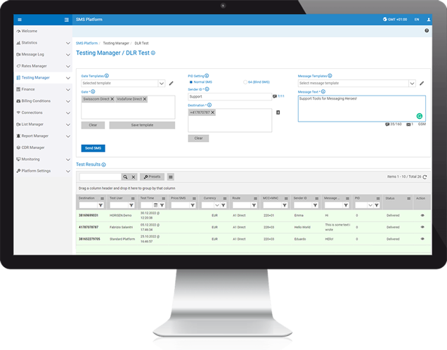 SMS platform support tools